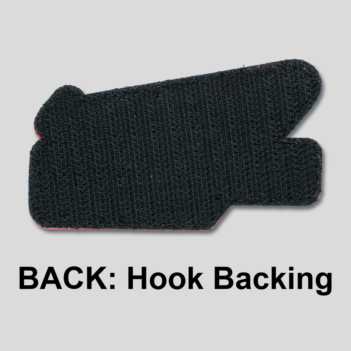 FAFO PVC morale patch rear view, hook backing