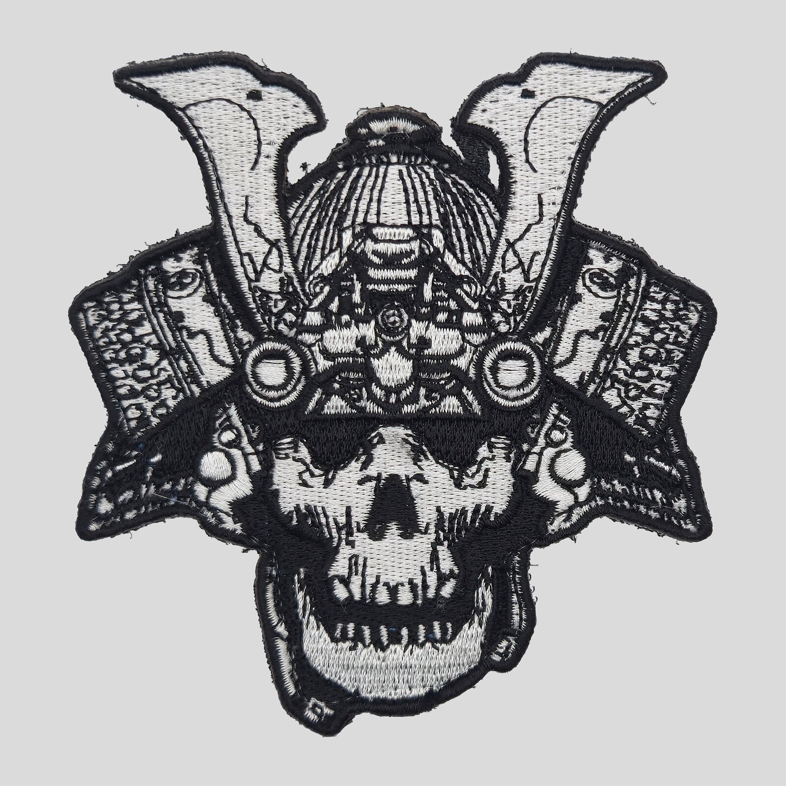 Samurai skull mask patch black and white by Tactical Hostyle