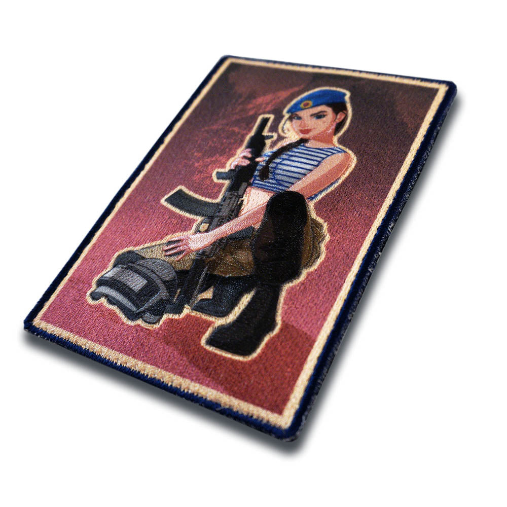 Modern Pinup Girl - the Brunette Russian Spetsnaz Embroidery Morale Patch
