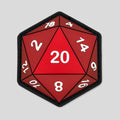 Natural 20 D20 Red Glow in the dark PVC morale patch by Patch Fiend