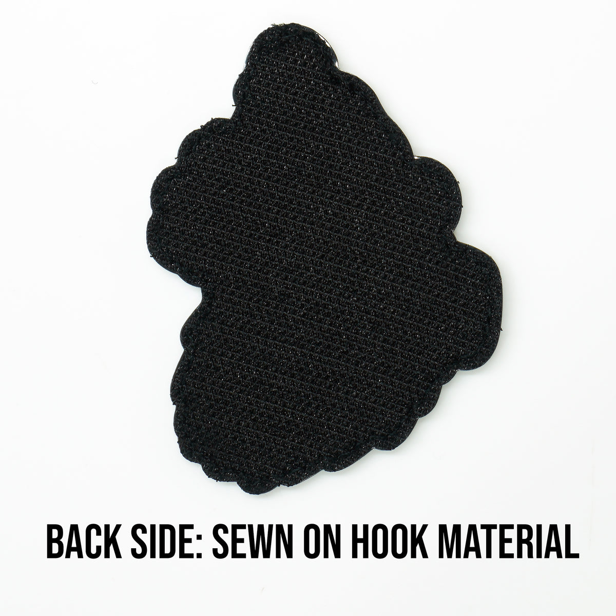 Carnivore Diet Bear PVC Morale Patch, rear view showing the hook back