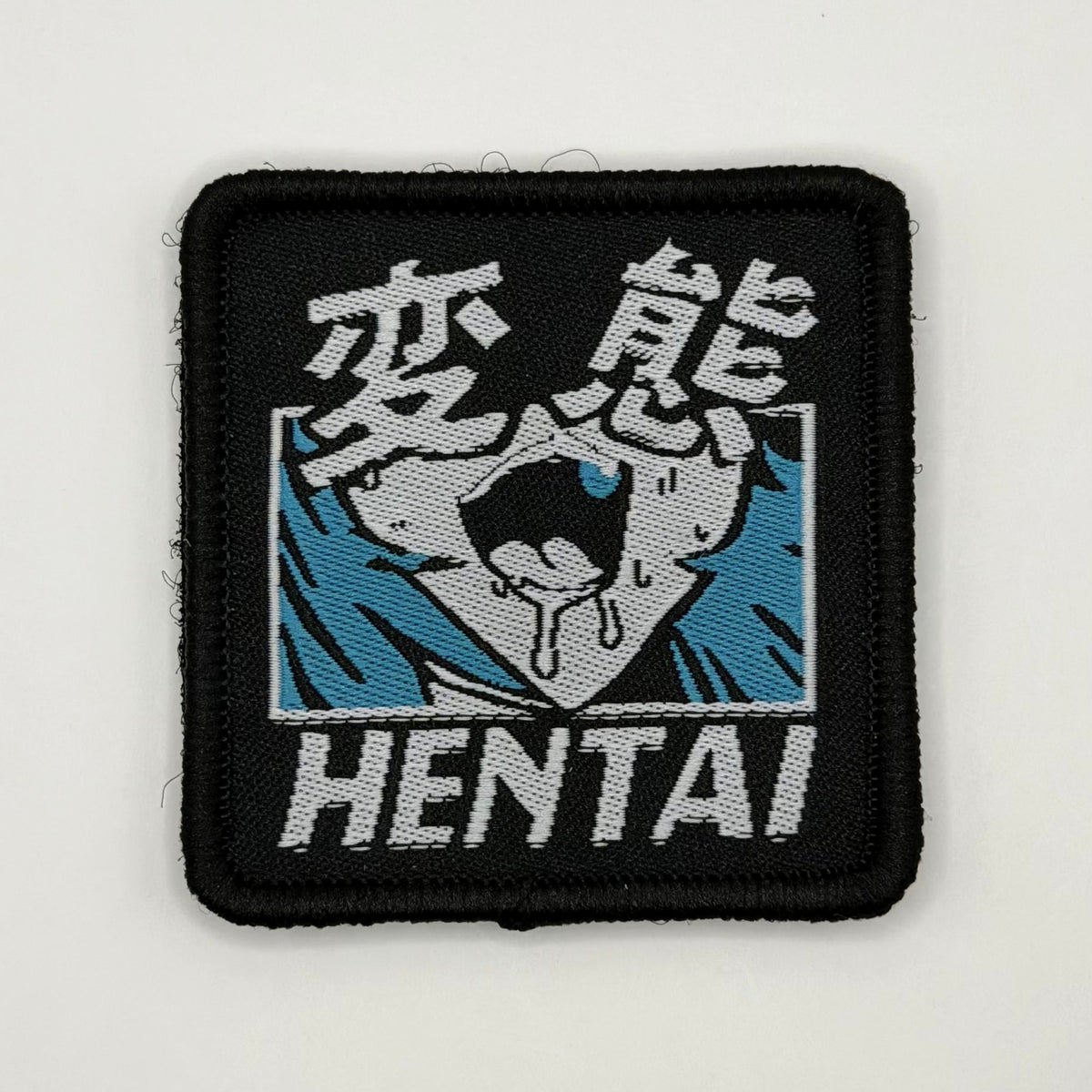 Kanji degenerate anime face woven patch by FOTB Patches