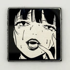 All In gambling face manga panel meme hard enamel metal patch by FOTB Patches