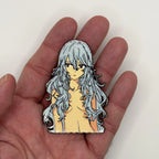 First Child sparkle metal patch held in hand for size, by FOTB Patches