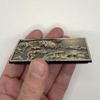 Great Wave metal patch held in hand for size, by FOTB Patches