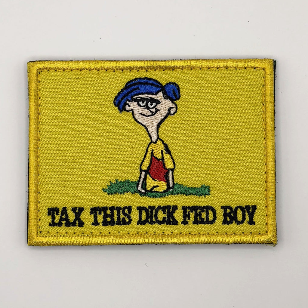 Tax This Fed Boy 90s cartoon kid yellow embroidered patch by FOTB Patches
