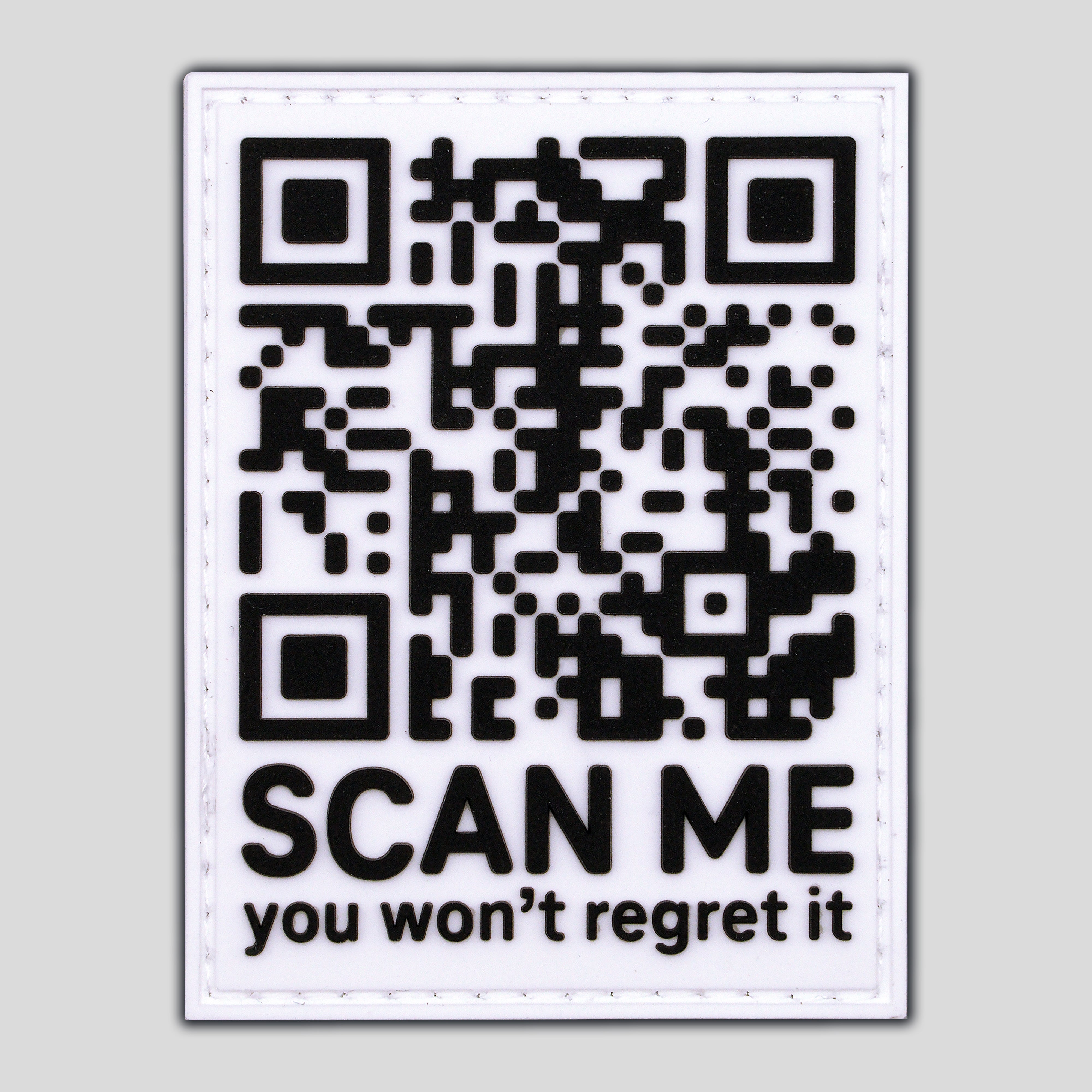 "Scan Me" Rick Roll Prank Patch