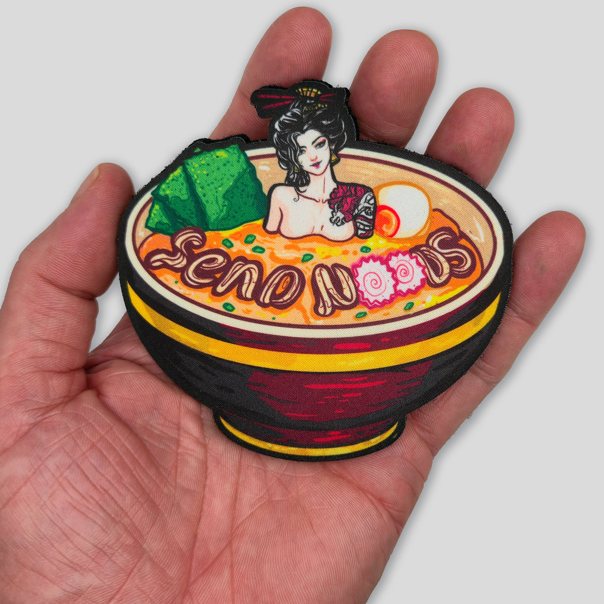 "Send Noods" Geisha Ramen Woven Morale Patch, photo 2