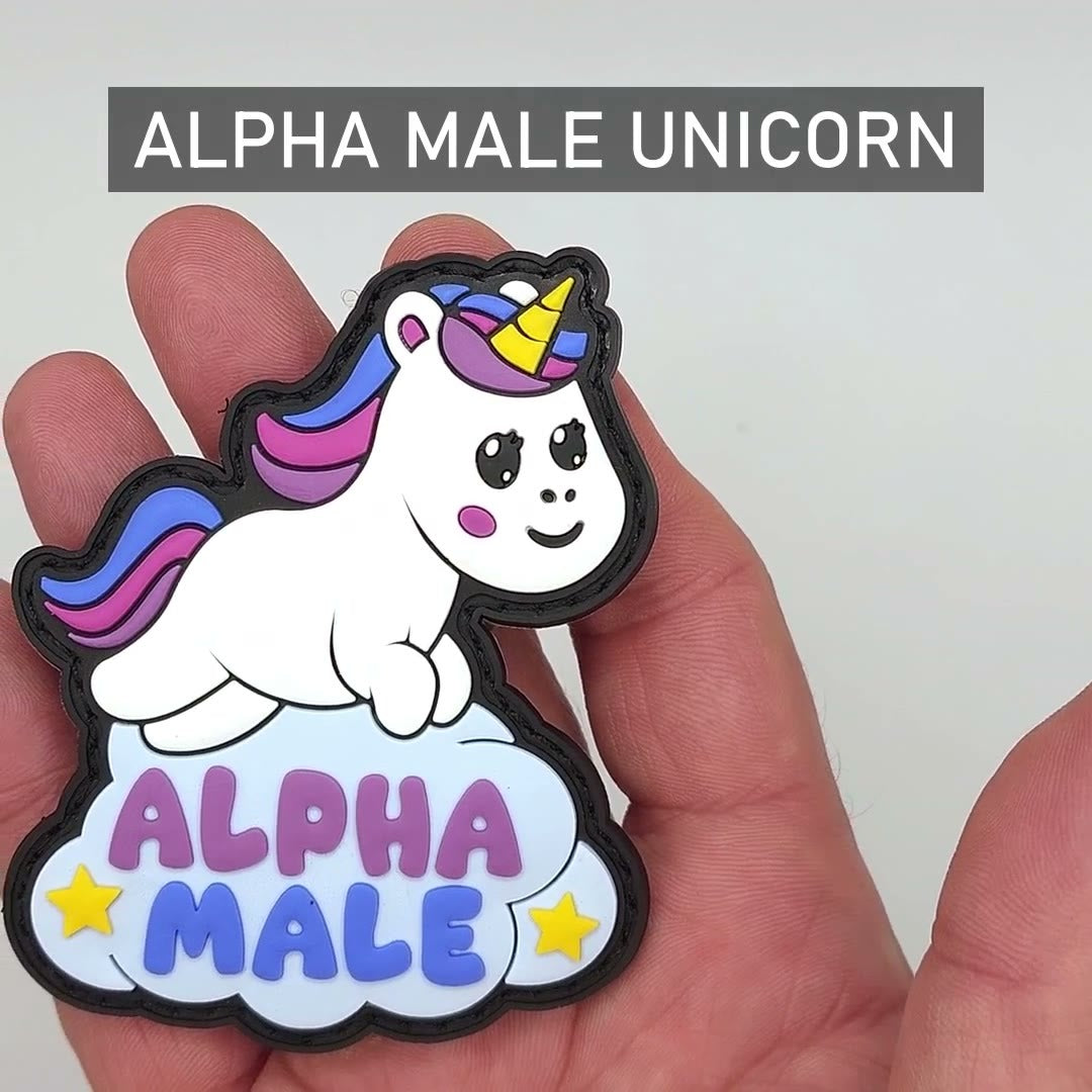"Alpha Male" Unicorn PVC Morale Patch video