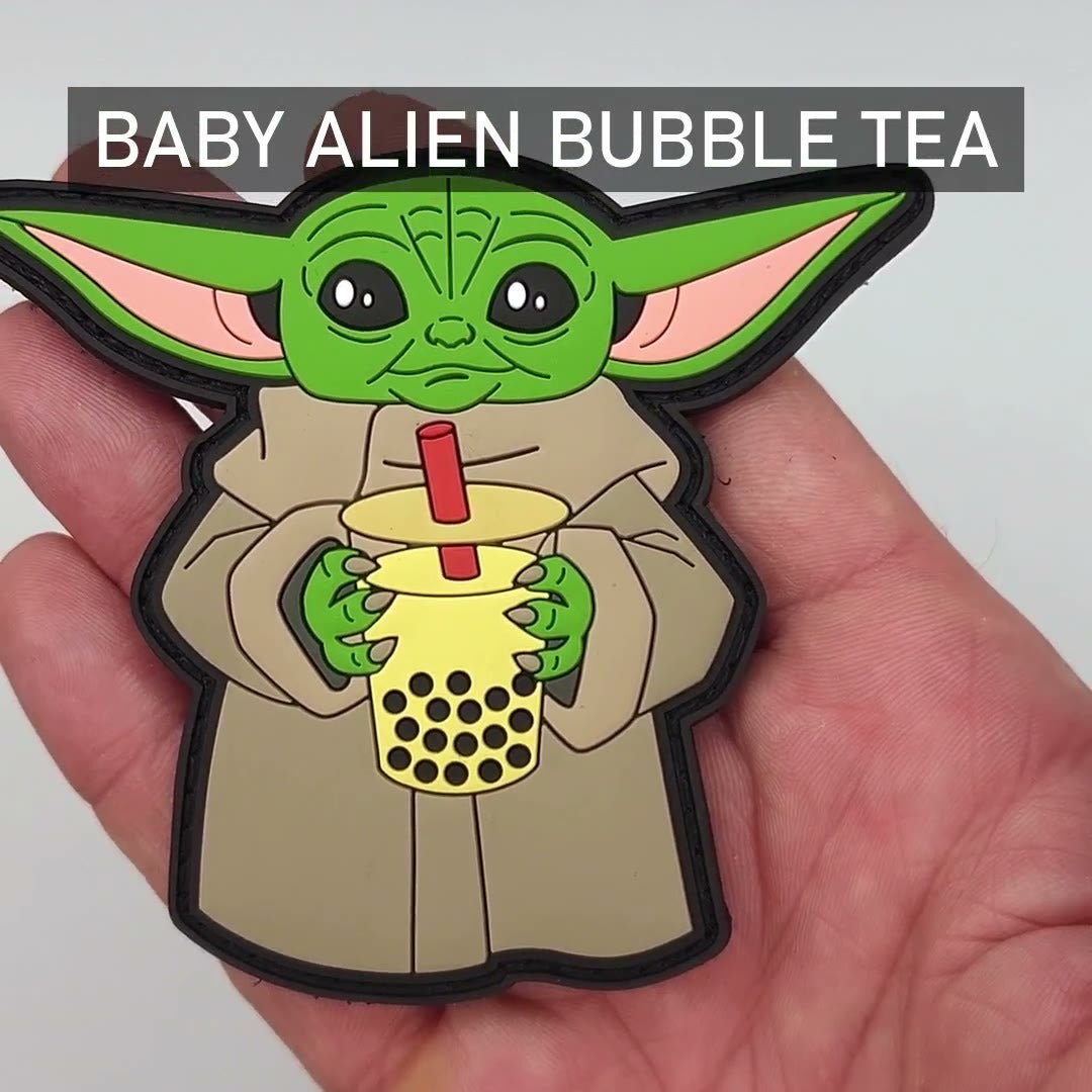 Baby Alien Boba Tea PVC Morale Patch | Slurrrp video