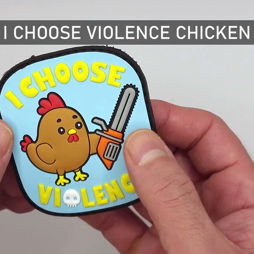 "Choose Violence" Chainsaw Chicken PVC Morale Patch video