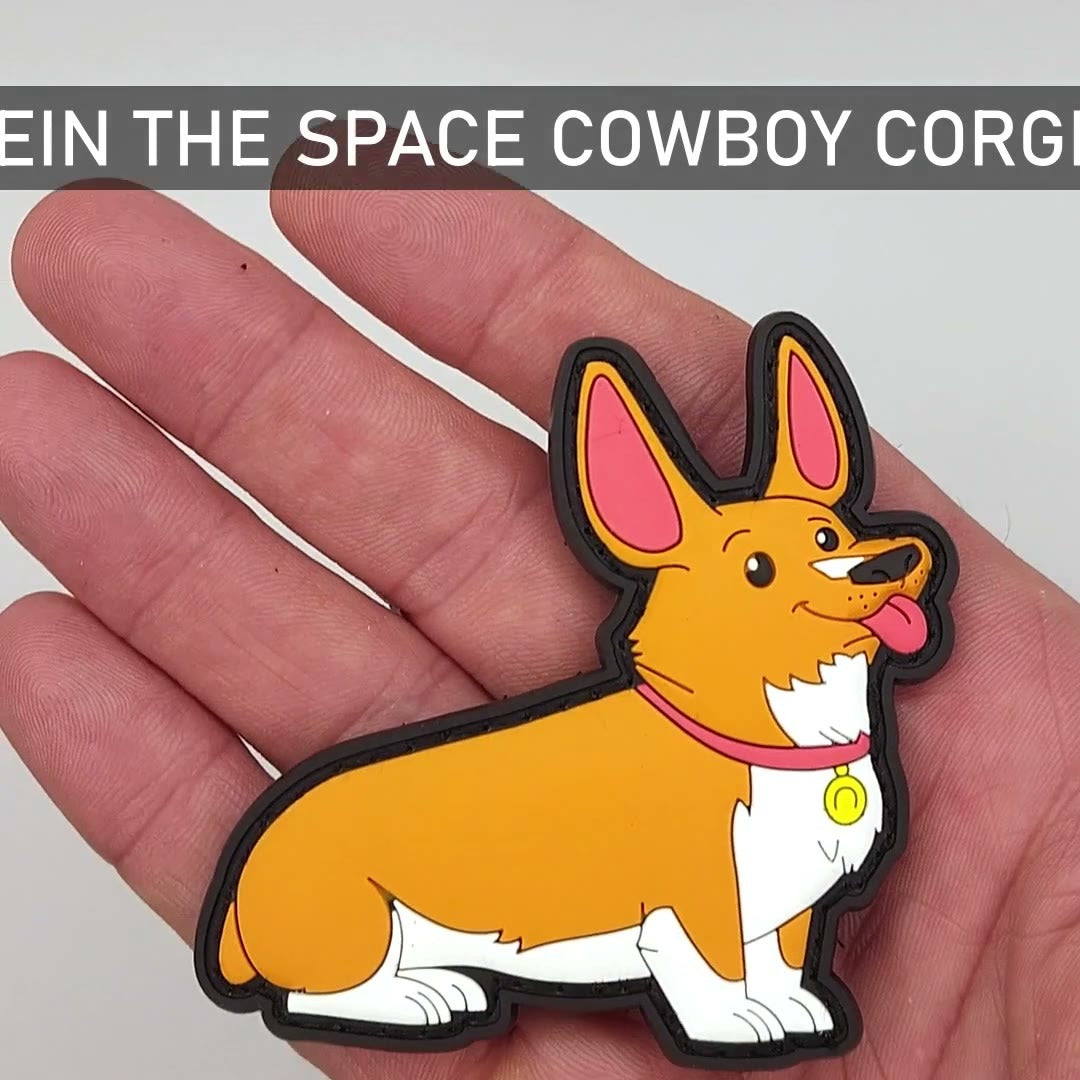 Space Cowboy Anime Corgi PVC Morale Patch | Ein video