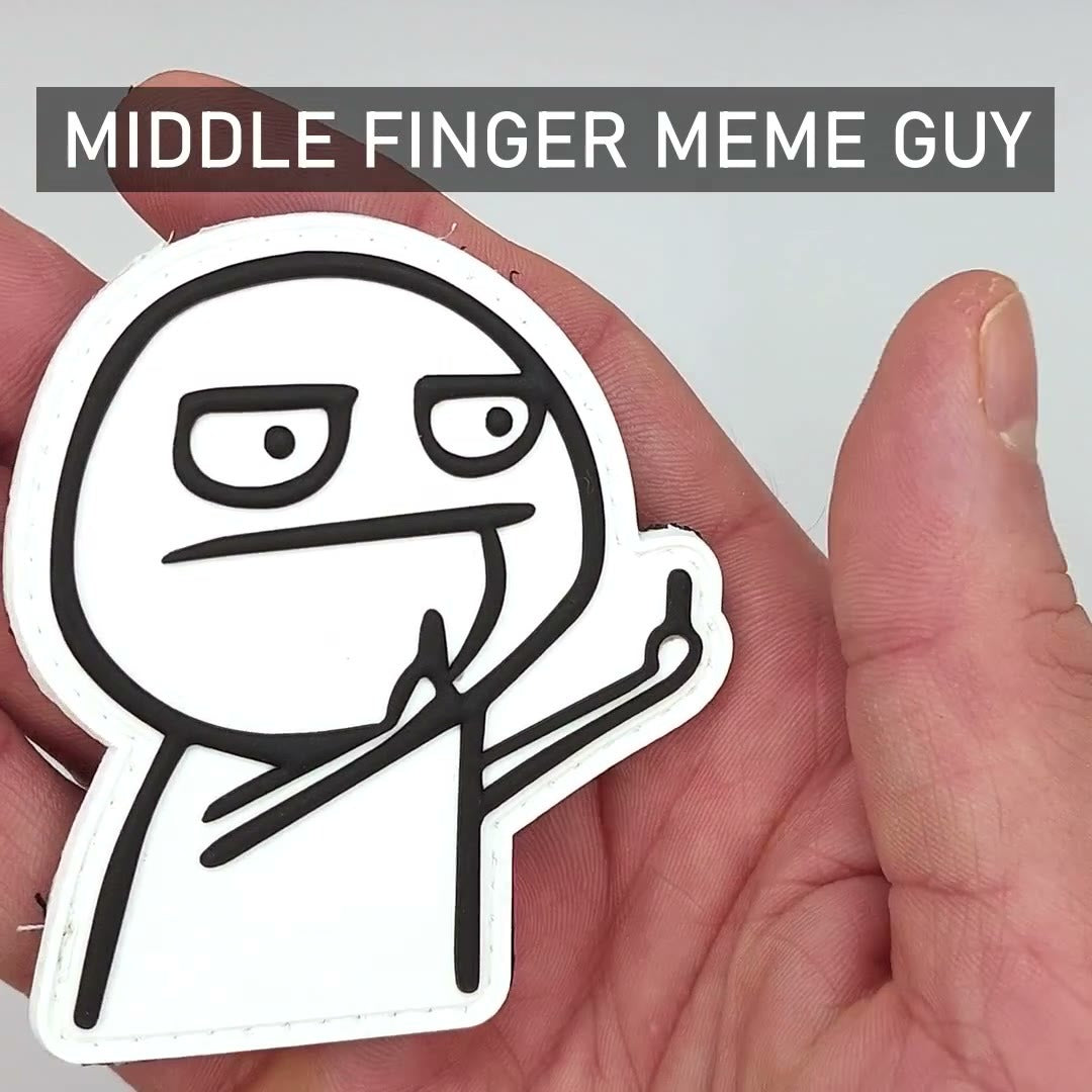 Middle Finger Meme Guy PVC Morale Patch video