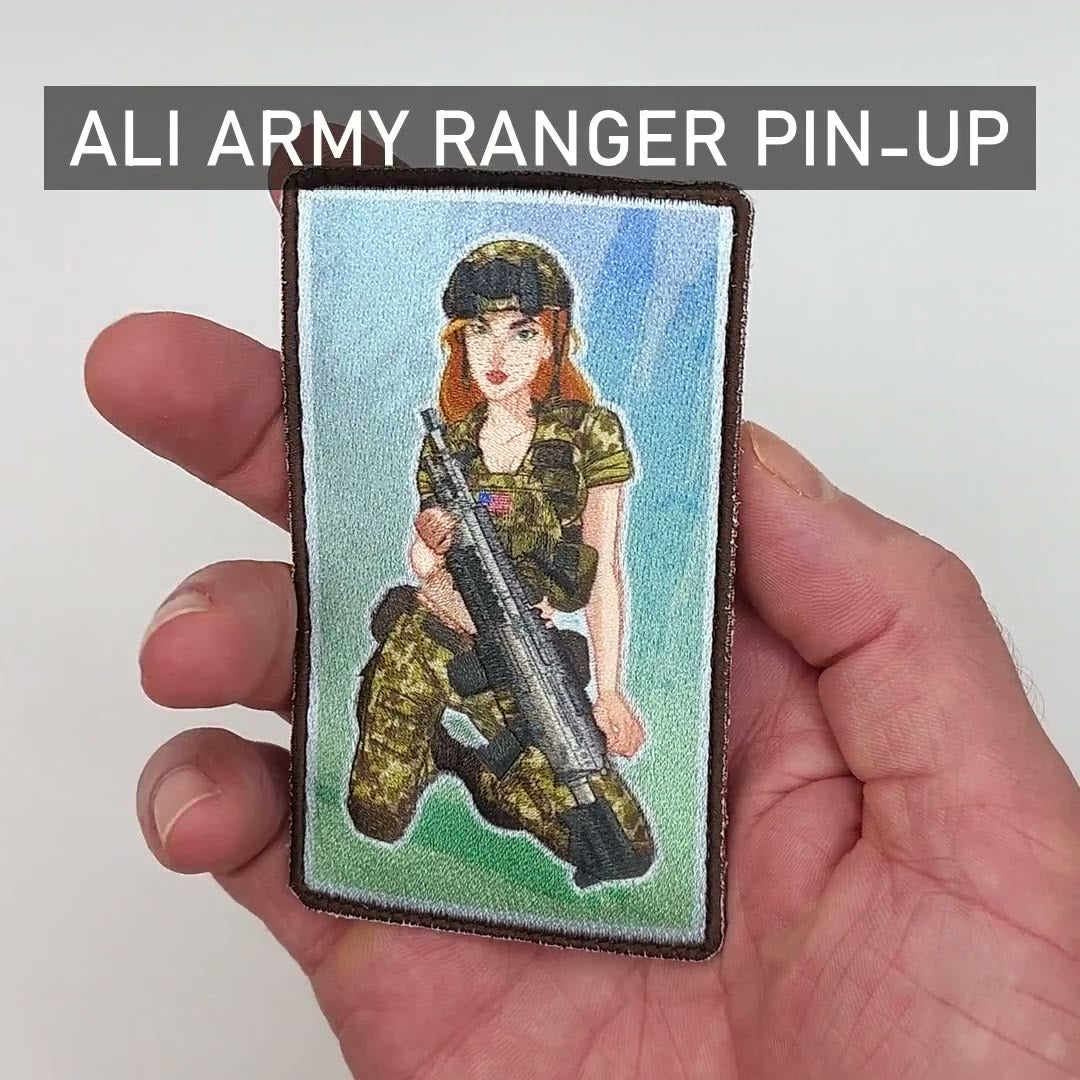 US Army Ranger Modern Pin-Up Girl Embroidered Morale Patch video