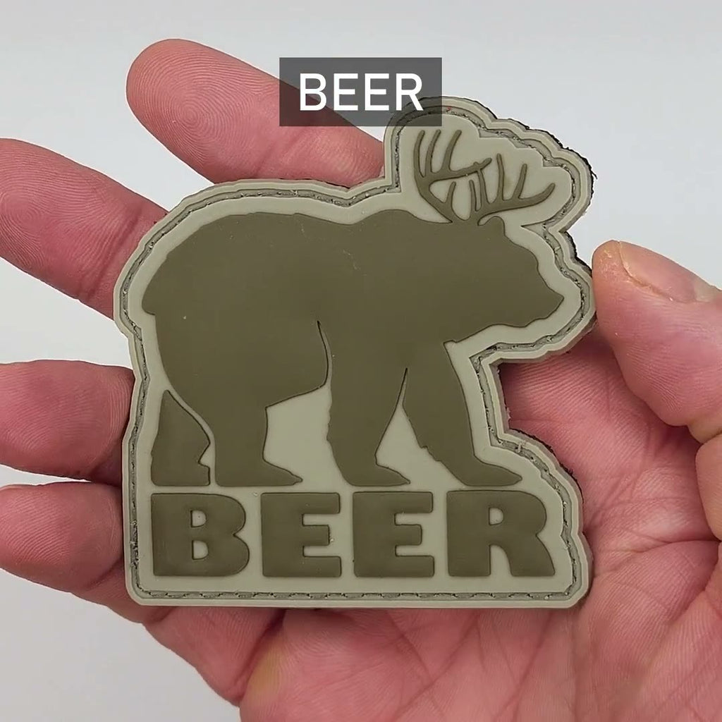 Mythical "BEER" Bear Deer Creature PVC Morale Patch video
