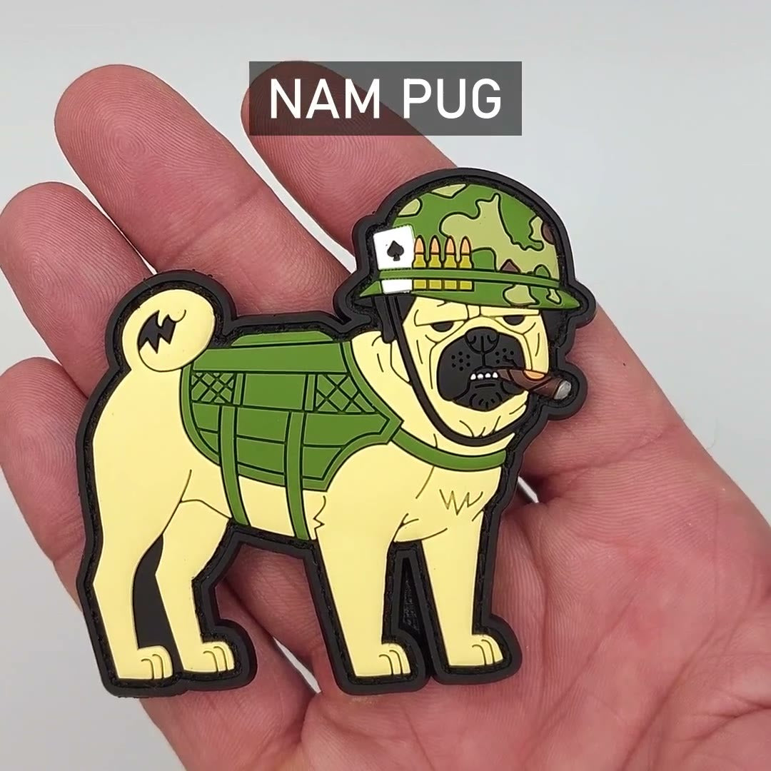 Pug Soldier PVC Morale Patch | Nam Pug video