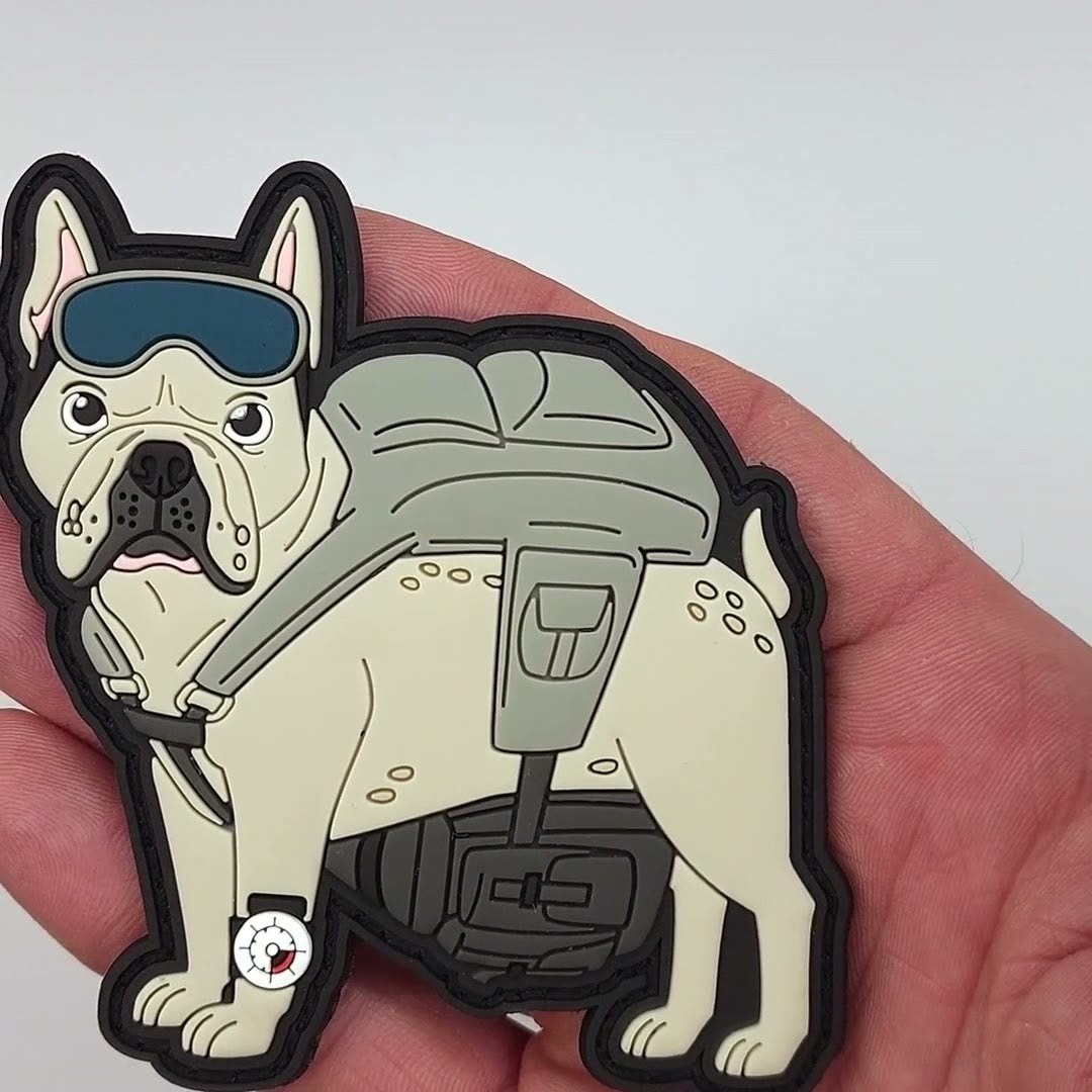 French Bulldog Paratrooper PVC Morale Patch | Frenchie video