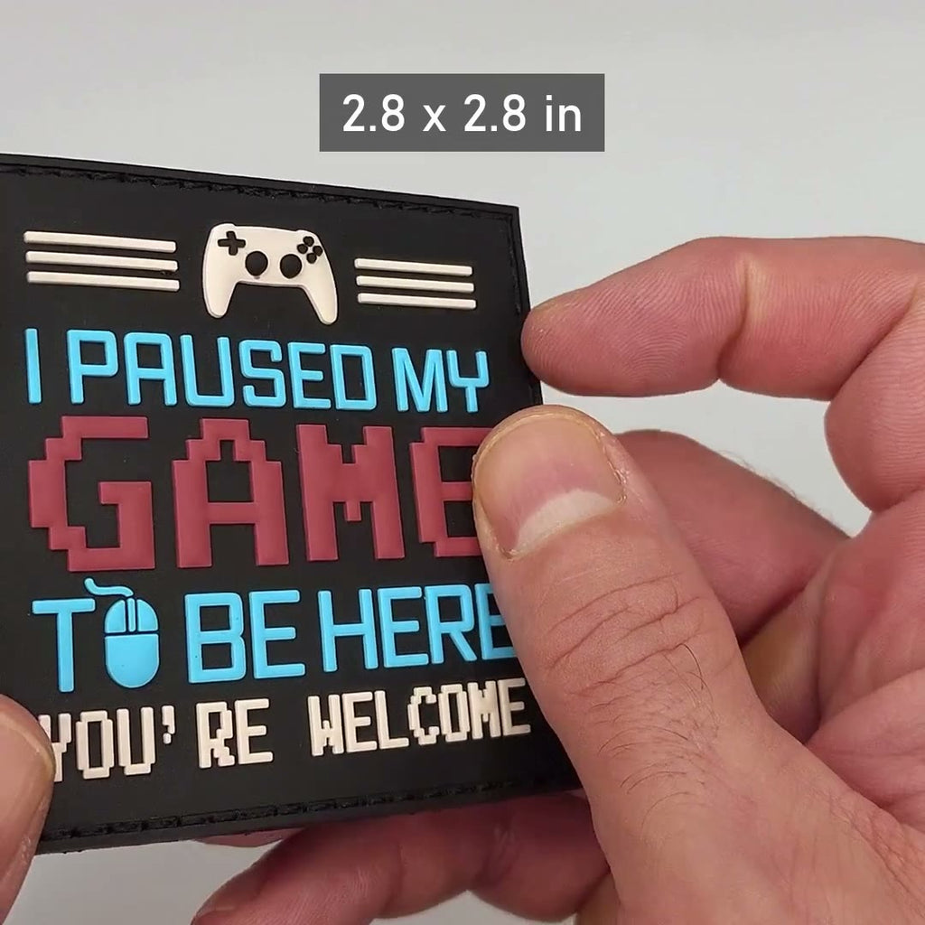 "I Paused My Game" Gamer PVC Morale Patch video