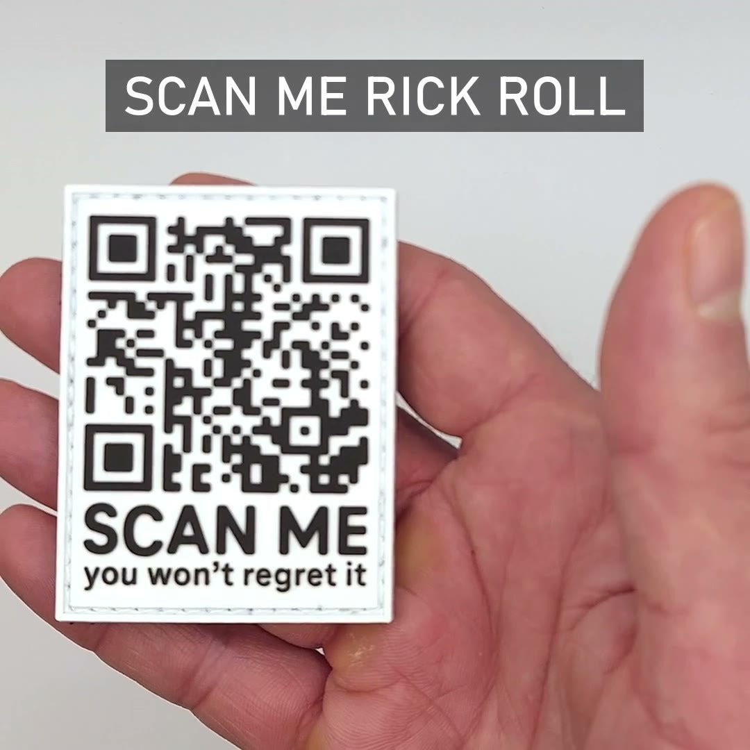 Rick Roll QR Code "Scan Me" PVC Morale Patch video
