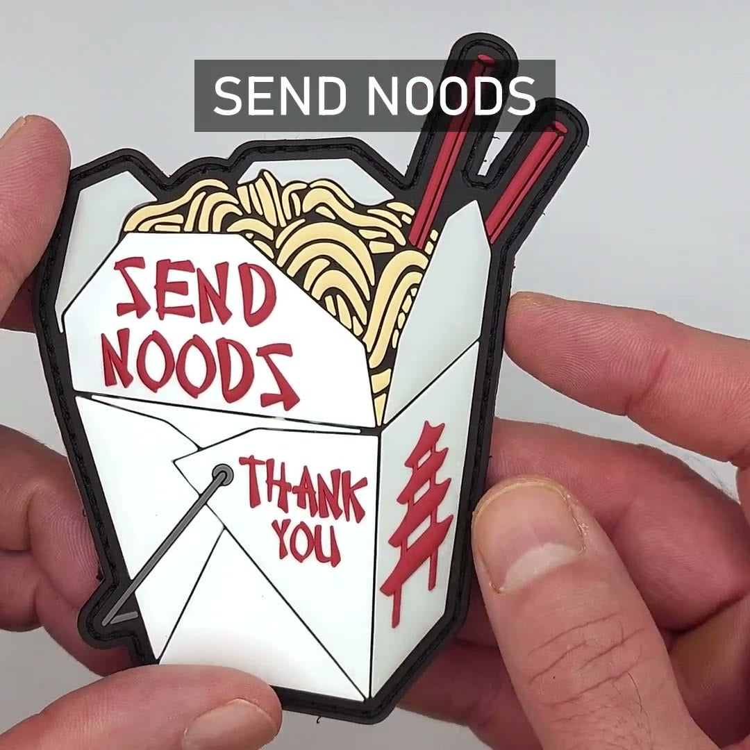 "Send Noodz" Takeout Box PVC Morale Patch video
