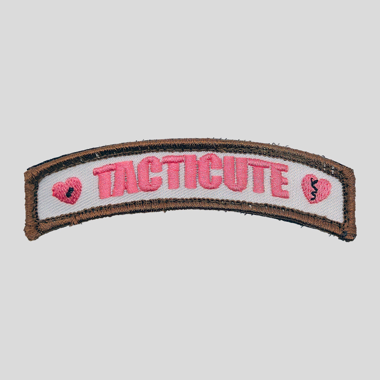 Tacticute tan embroidered morale tab by Mojo Tactical