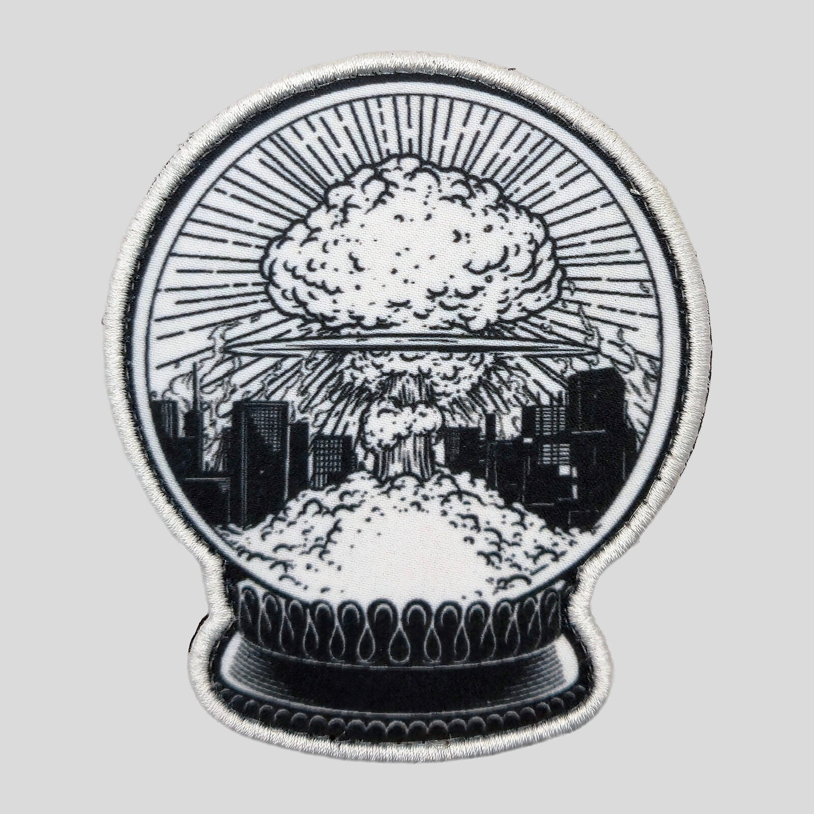 Nuclear snow globe dye-sublimation morale patch by Tactical Hostyle