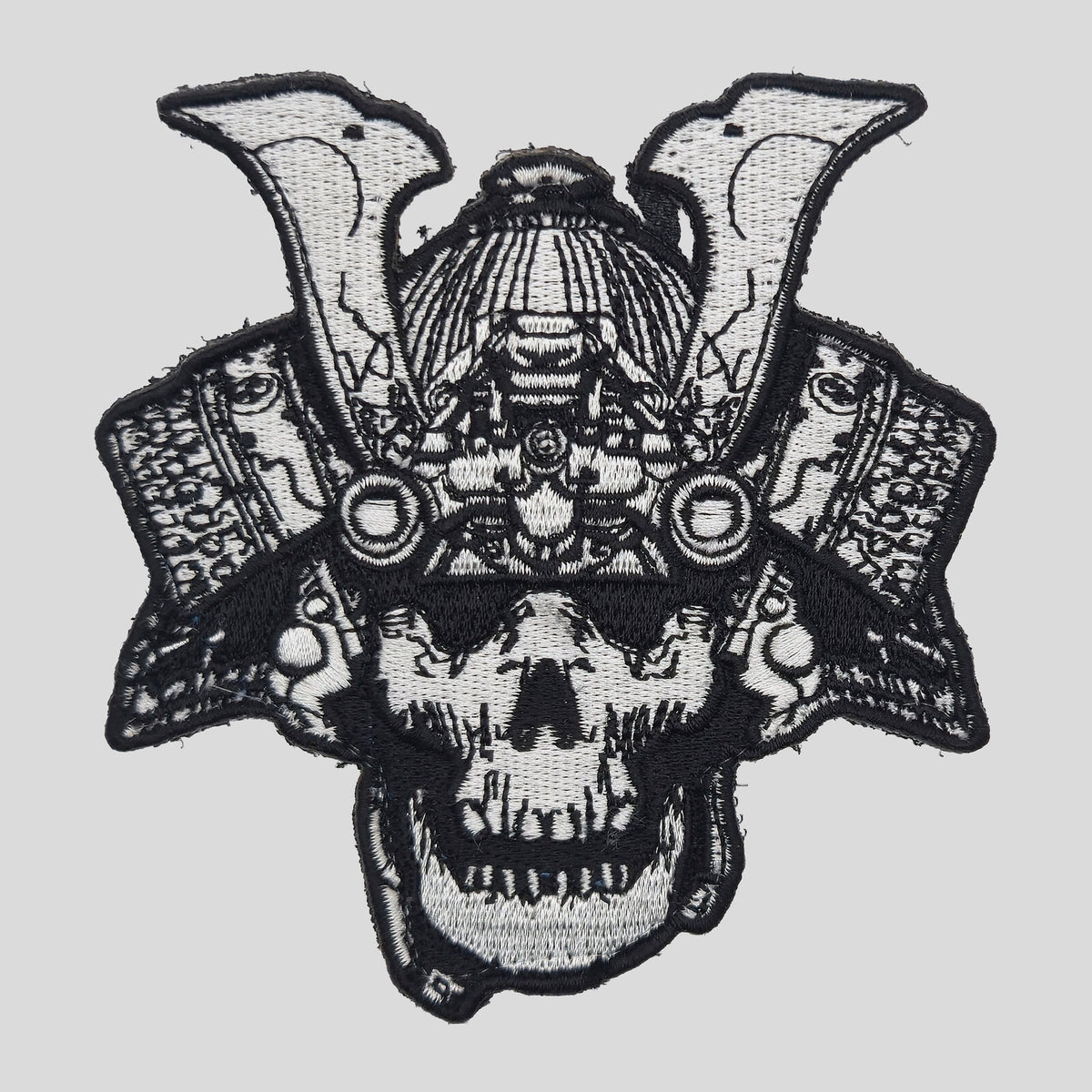 Samurai skull mask patch black and white by Tactical Hostyle
