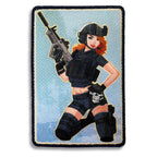 Jess Black Ops Redhead Modern Pin-Up Girl Embroidery Morale Patch