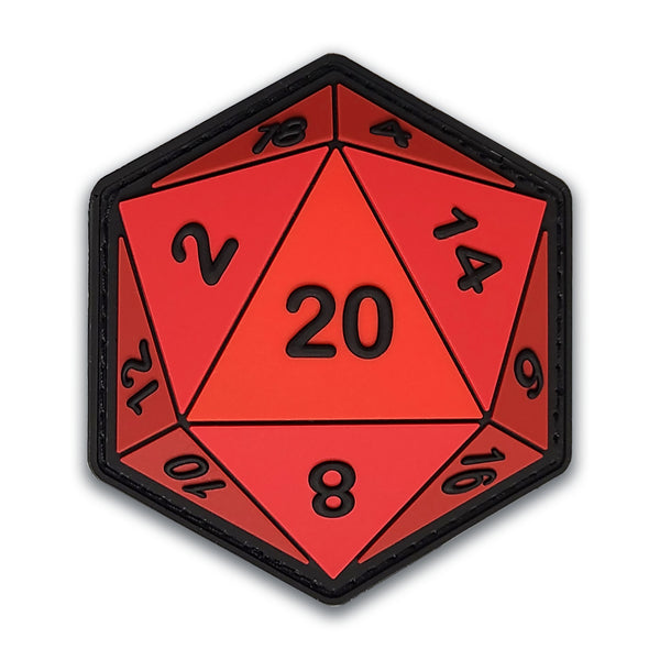 "Natural 20" -  The D20 Dice PVC Morale Patch