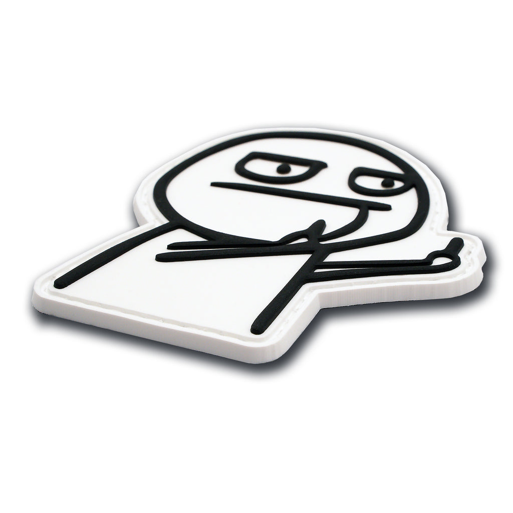 Middle Finger Meme Guy Glow in the Dark PVC Morale Patch, photo 4