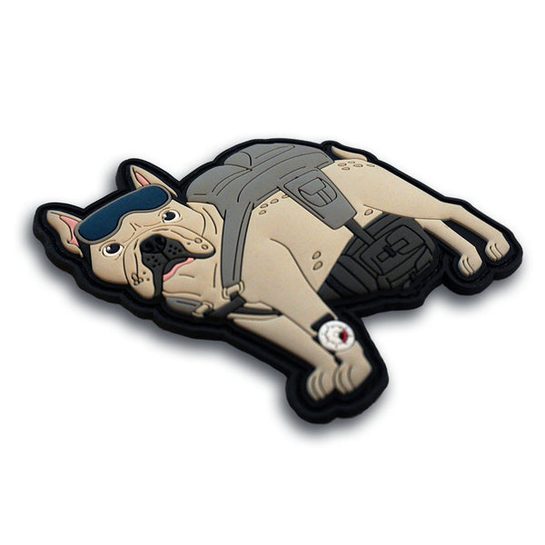 "Frenchie" - Paratrooper French Bulldog Morale Patch_PVC_3D